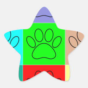 Puppy Paws op vierkante plaatsen bevestigen Ster Sticker