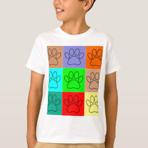 Puppy Paws op vierkante plaatsen bevestigen T-shirt