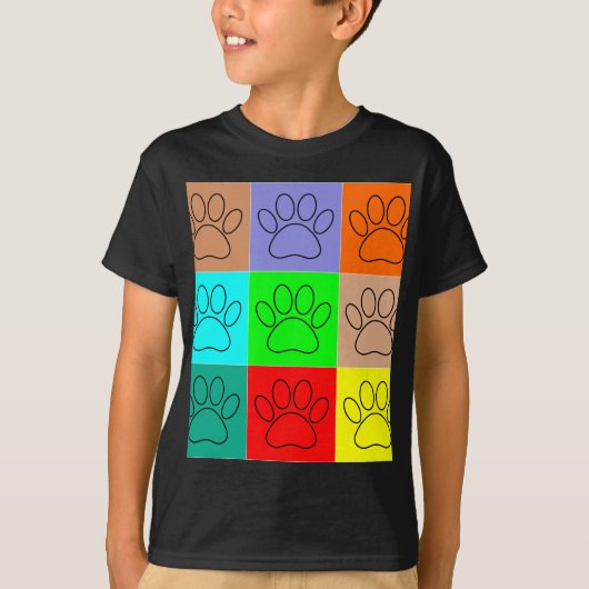 Puppy Paws op vierkante plaatsen bevestigen T-shirt (Voorkant)