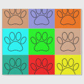 Puppy Paws op vierkantjes Cadeaupapier (Vlak)