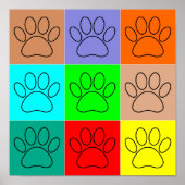 Puppy Paws op vierkantjes Poster (Voorkant)