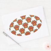 Puppy Paws Ovale Sticker (Envelop)