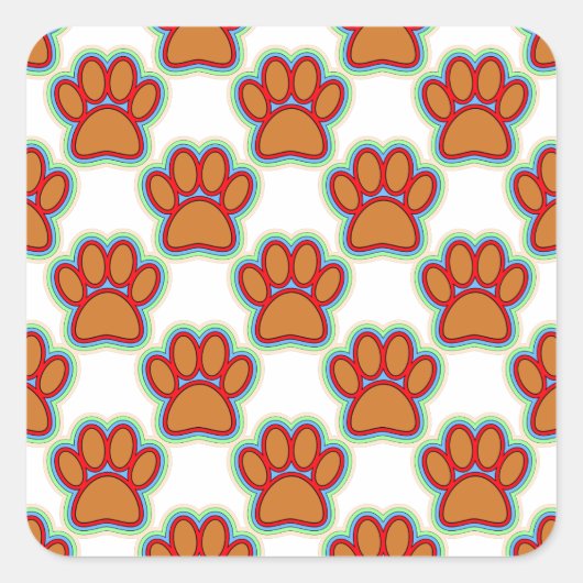 Puppy Paws Vierkante Sticker (Voorkant)
