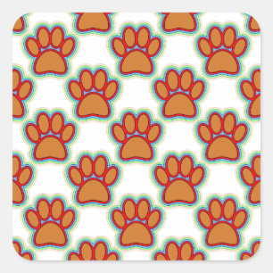 Puppy Paws Vierkante Sticker