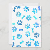 Puppy Pawty - Blue Boy Pet - Dog Birthday Puppy Kaart (Achterkant)