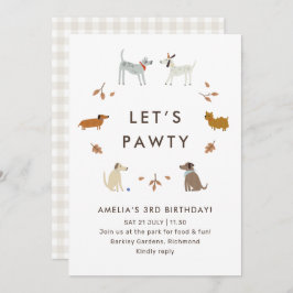 Puppy Pawty Dog Park Leuke Moderne Verjaardag Uitn Kaart