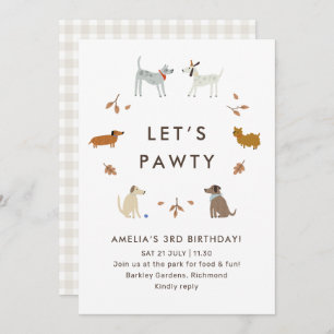 Puppy Pawty Dog Park Leuke Moderne Verjaardag Uitn Kaart