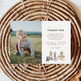 Puppy Pawty Dog Theme Birthday Foto Dank je Bedankkaart