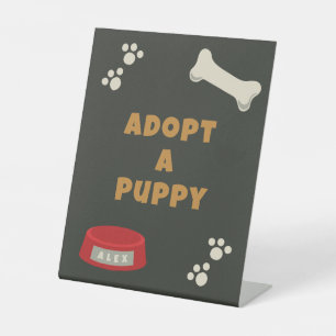 Puppy Pawty Favor Tafelbord Sign Reclamebord Met Voetstuk