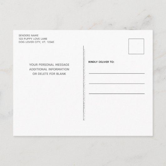 Puppy Pawty Pet Foto Hond Verjaardagsfeest Uitnodiging Briefkaart (Achterkant)