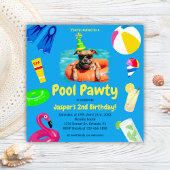 Puppy Pawty Pool Party Hond Verjaardag Kaart
