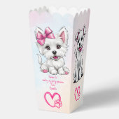 Puppy pawty schattig wit roze puppies gunsten bedankdoosjes (Achterkant)