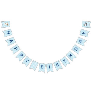 Puppy Pawty Verjaardag Feest Bunting banner blauw