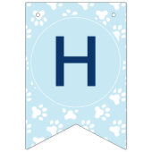 Puppy Pawty Verjaardag Feest Bunting banner blauw (Tweede vlag)