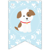 Puppy Pawty Verjaardag Feest Bunting banner blauw (Eerste vlag)