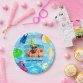 Puppy Pawty Verjaardag Hond Zwembad Party Papieren Bordje (Feest)