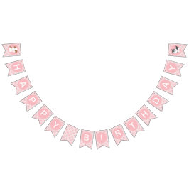 Puppy Pawty Verjaardagsfeestje Bunting banner roze