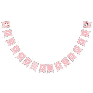 Puppy Pawty Verjaardagsfeestje Bunting banner roze