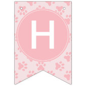 Puppy Pawty Verjaardagsfeestje Bunting banner roze (Tweede vlag)