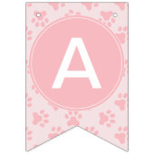 Puppy Pawty Verjaardagsfeestje Bunting banner roze (Derde vlag)