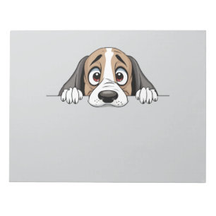 Puppy Peeking Schattige Schattig Grappig Dier Cart Notitieblok