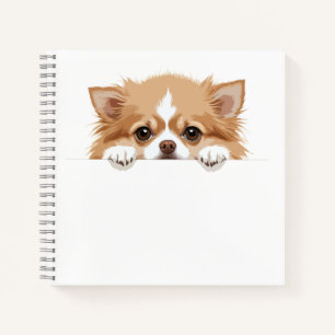 Puppy Peeking Schattige Schattig Grappig Dier Cart Notitieboek