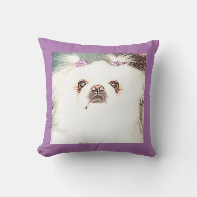 Puppy/pekingese gooi kussen. kussen (Voorkant)