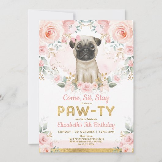 Puppy Pet Dog Party ( Puppy Pet Dog ) Kaart (Voorkant)