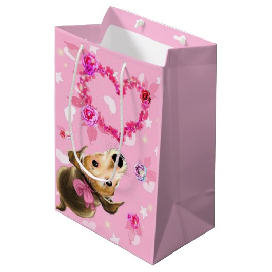 Puppy Pet Gift Bag Medium Cadeauzakje (Voorkant Gekanteld)