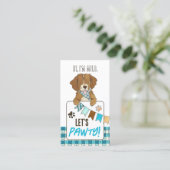 Puppy Pet Owner Play Date Calling Card Contactkaartje (Staand voorkant)
