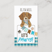 Puppy Pet Owner Play Date Calling Card Contactkaartje (Voorkant)