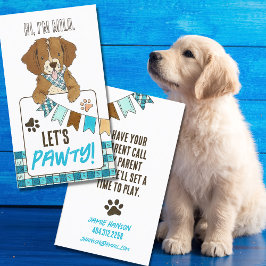 Puppy Pet Owner Play Date Calling Card Contactkaartje