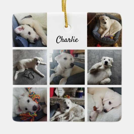 Puppy Photo Collage Cute Dog Keramisch Ornament (Voorkant)
