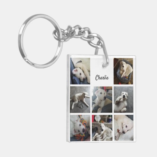Puppy Photo Collage Cute Dog of Pet Sleutelhanger (Voorkant Links)