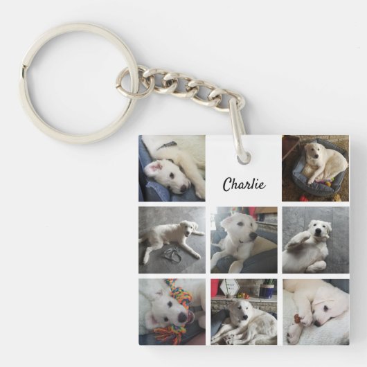 Puppy Photo Collage Cute Dog of Pet Sleutelhanger (Voorkant)