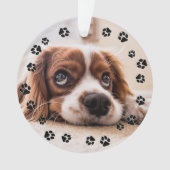 Puppy Photo Pawprints Ornament (voorkant)