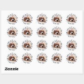 Puppy Photo Pawprints Ronde Sticker (Vel)