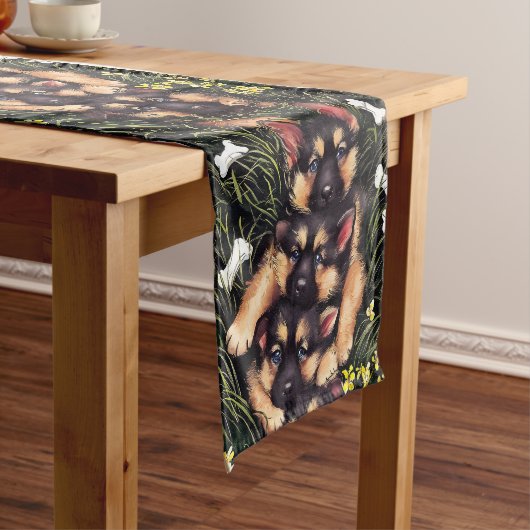 Puppy Pile Table Runner Korte Tafelloper (Voorbeeld)