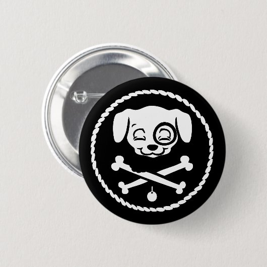 Puppy Pirate Ronde Button 5,7 Cm (Voorkant /achterkant)
