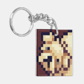 Puppy Pixelart, Pixel Art  Sleutelhanger (Voorkant Links)