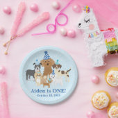Puppy Plate Personalized for your Birthday Papieren Bordje (Feest)