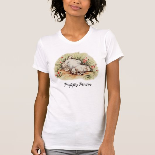  puppy play in gras T-shirt (Voorkant)