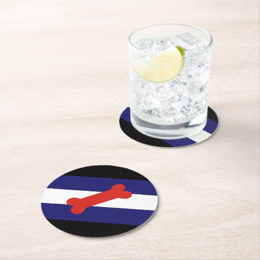 Puppy Play Pride Flag Ronde Kartonnen Onderzetter (Insitu)