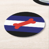 Puppy Play Pride Flag Ronde Kartonnen Onderzetter (Gebogen)