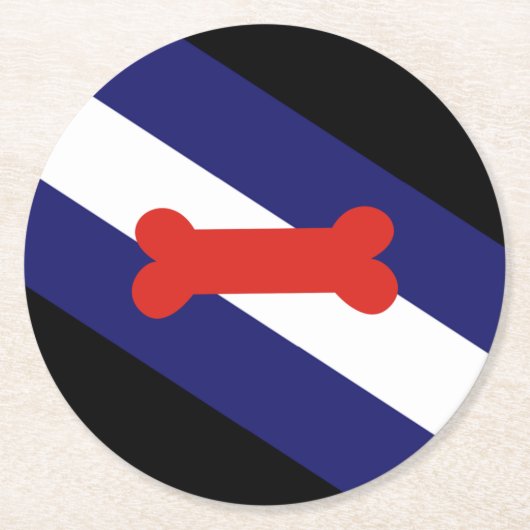 Puppy Play Pride Flag Ronde Kartonnen Onderzetter (Voorkant)