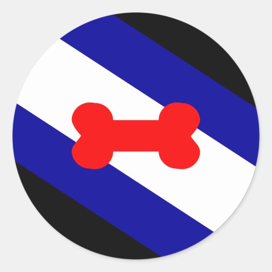 Puppy Play Pride Flag Ronde Sticker (Voorkant)