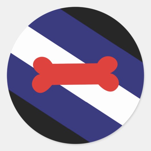 Puppy Play Pride Flag Ronde Sticker (Voorkant)