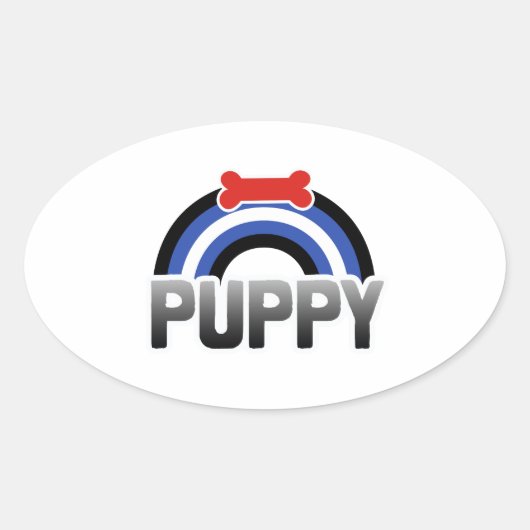 Puppy Play Pride Ovale Sticker (Voorkant)