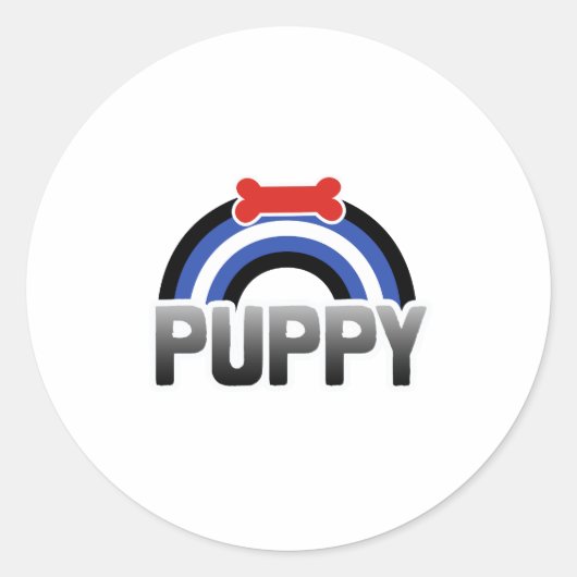 Puppy Play Pride Ronde Sticker (Voorkant)