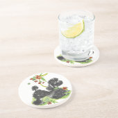 puppy poedel zandsteen onderzetter (Zijkant)